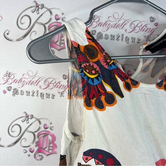 MINKPINK tank top cropped Aztec Multicolor Geometric Crop Top - Picture 6 of 10